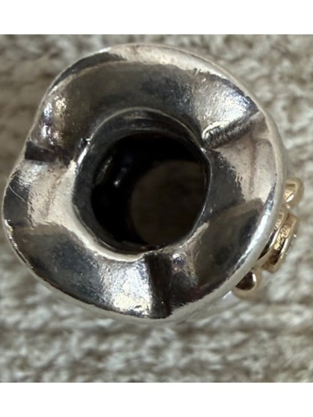 RARE Retired Pandora 14k Gold & Sterling Silver  Peridot Diamond Charm #790318D - Picture 8 of 10